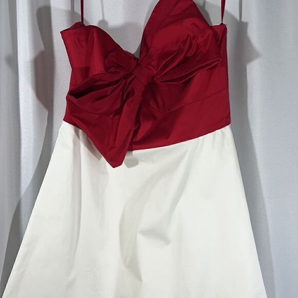 ANTHROPOLOGIE BY HUTCH BOW-TIE MAXI DRESS IN RED WHITE NEW - Picture 11 of 12